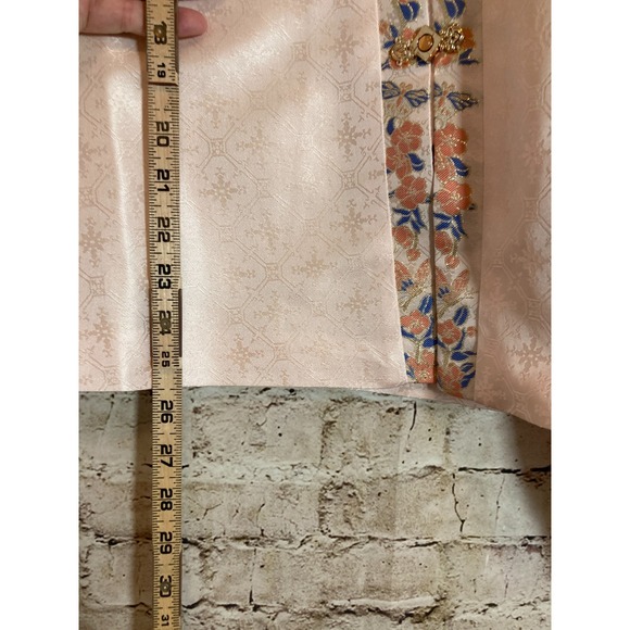 Authentic Ming-Style Hanfu Bijia Top by Mingtang Shiyi Peach Jacquard Sika Deer - Picture 11 of 15